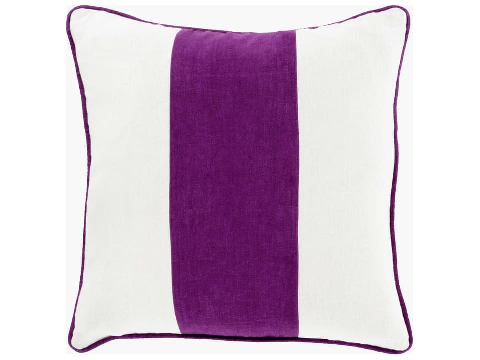 Linen Stripe Accent Pillow Woven Linen with Piping Detail