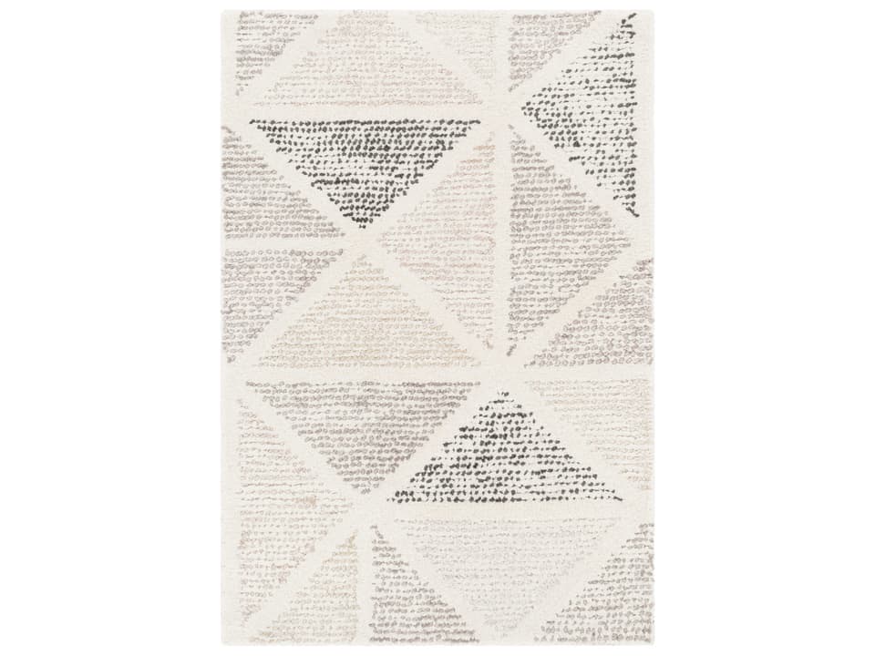 Melody Hand Tufted Wool Area Rug Modern Geometric Black Charcoal Cream