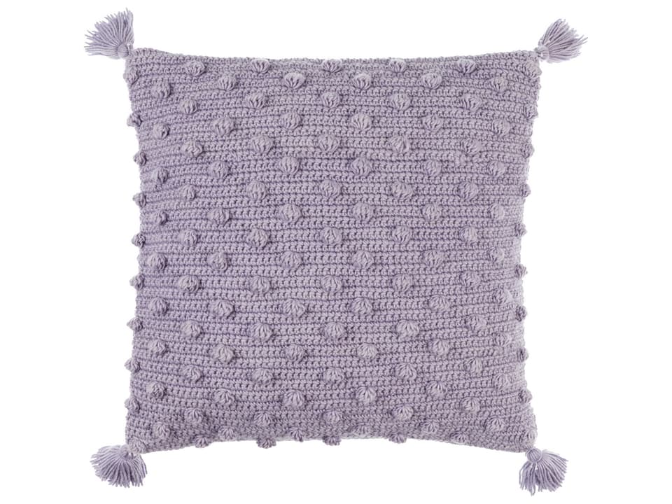 Makrome Accent Pillow Crochet Wool and Cotton Cottage Style