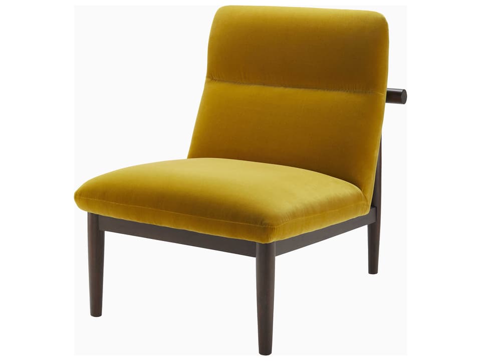 Marsick Mid-Century Modern Upholstered Accent Chair in Mustard Cotton