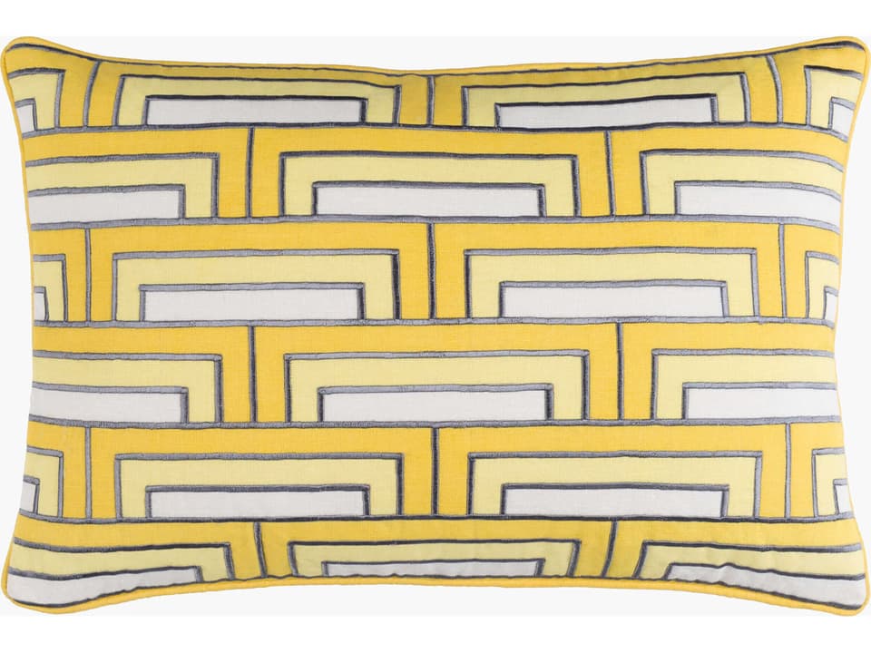 Mod Steps Accent Pillow with Cotton Linen Blend