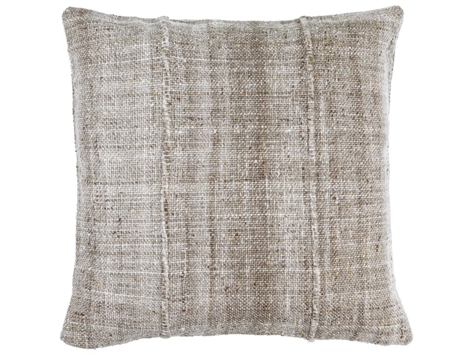 Mudcloth Woven Indoor Outdoor Accent Pillow in Beige