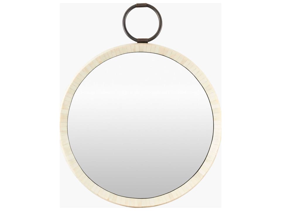 Opale Cream Round Wall Mirror