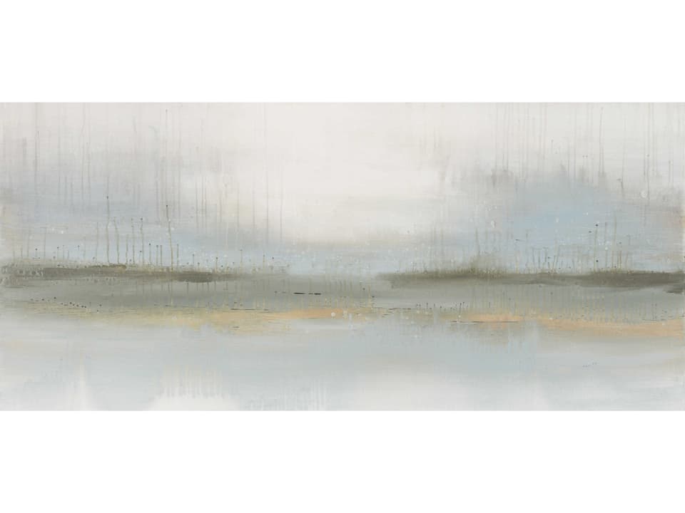 Kendall Abstract Hand-Painted Canvas Wall Art Light Grey