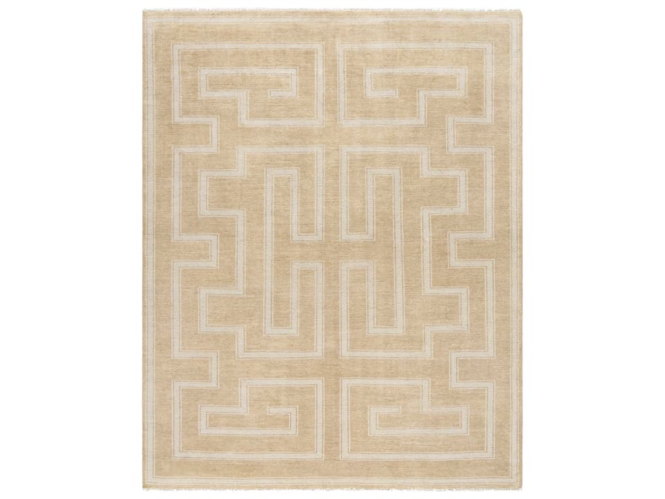 Riviera Hand Knotted Wool Blend Area Rug with Fringe