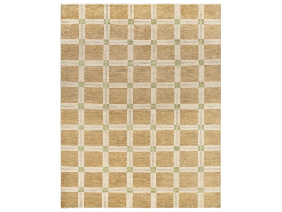 Riviera Hand Knotted Wool and Cotton Area Rug with Fringe