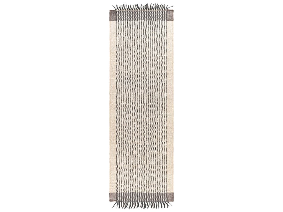 Reliance Hand Woven Wool Runner Rug in Charcoal and Medium Gray