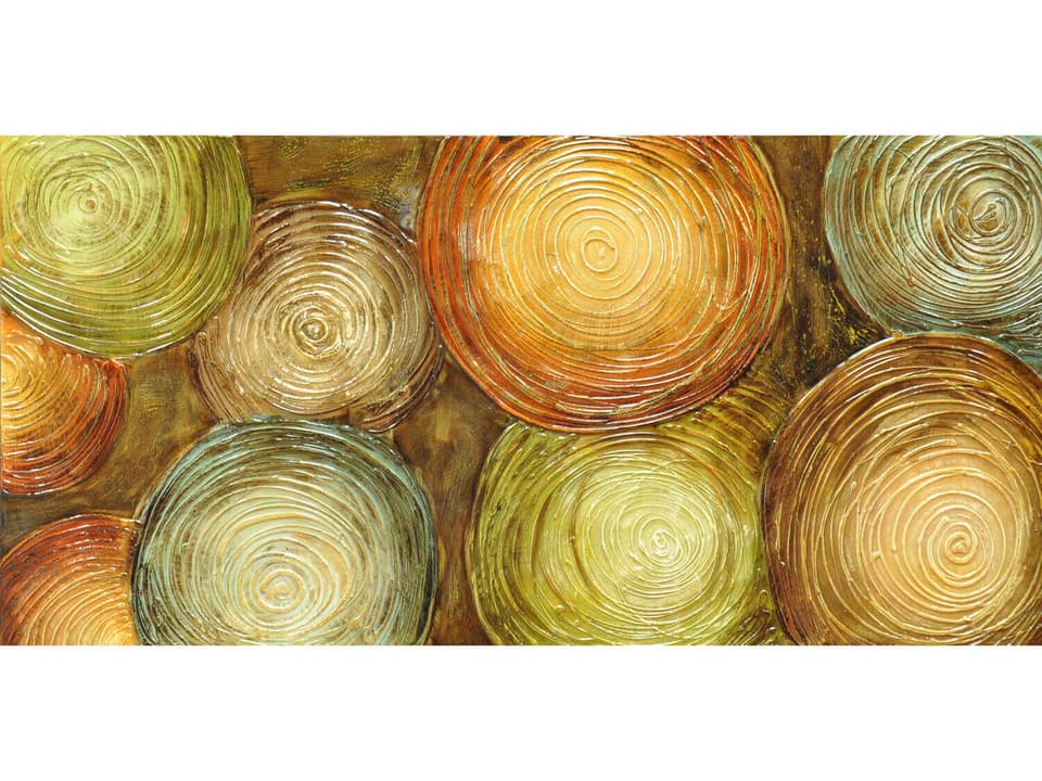 RWL-3027 Abstract Geometric Canvas Wall Art with Hand Embellishments
