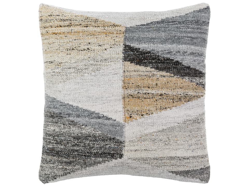 Shinola Hand Woven Accent Pillow Recycled PET Yarn Light Gray