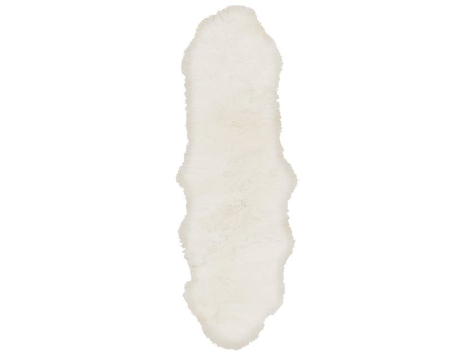 Sheepskin Runner Area Rug in Ivory 2' x 6'