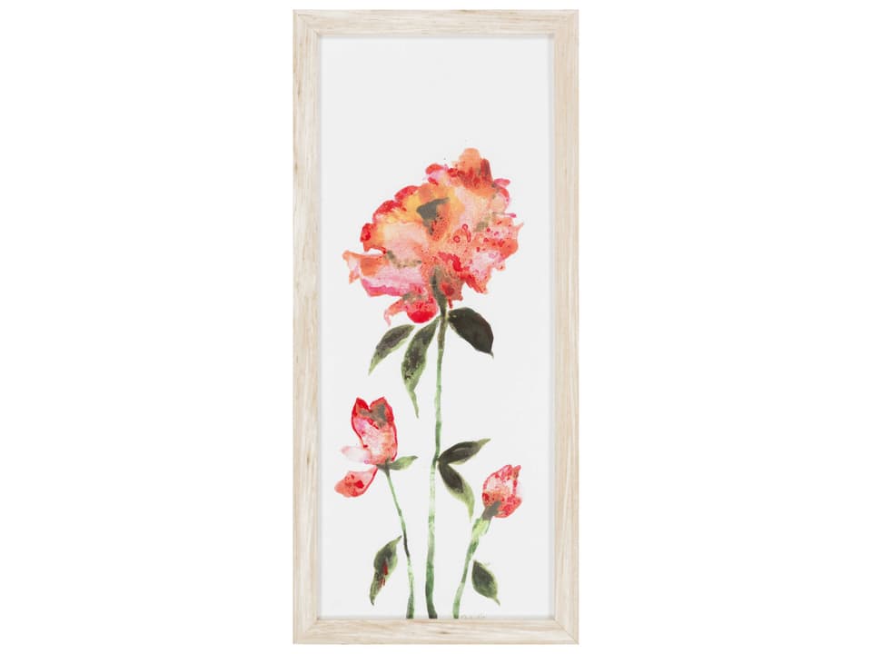 Tipton Floral Framed Wall Decor with Light Driftwood Frame
