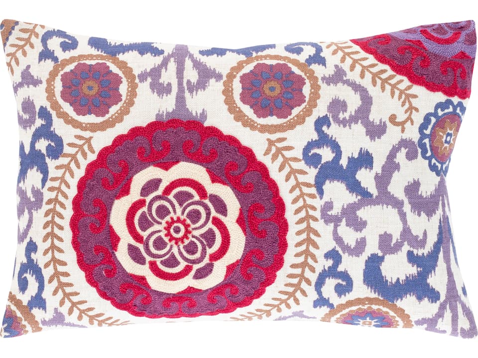 Termez Lumbar Pillow in Polyester Linen Blend Cottage Style