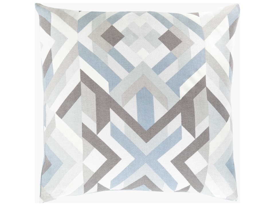 Teori 18-Inch Cotton Accent Pillow in Charcoal White Light Gray