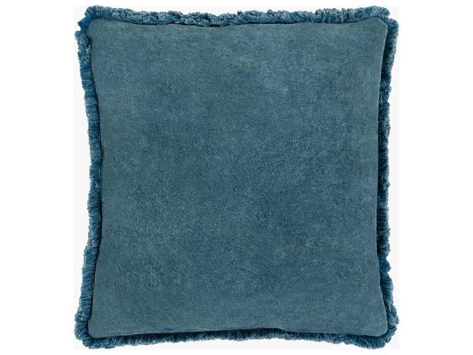 Washed Cotton Velvet Cotton Accent Pillow in Charcoal
