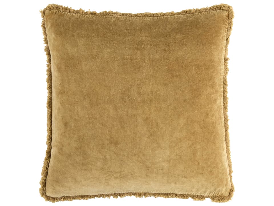 Washed Cotton Velvet Accent Pillow with French Country Cottage Style