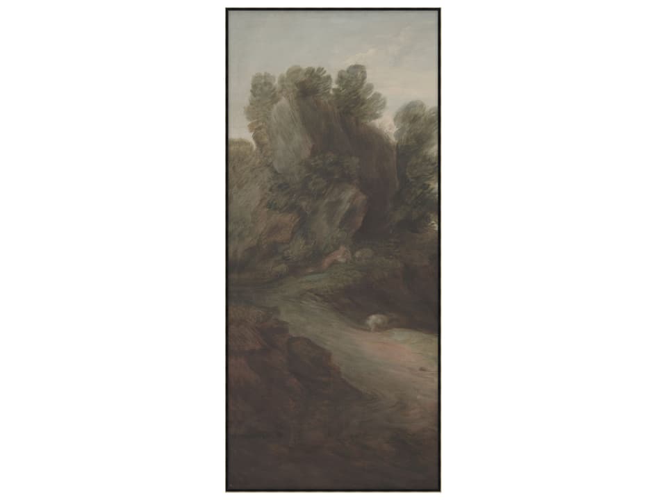 Art by TA Quiet Walk Way 1 Canvas Wall Art with Warm Silver Floater Frame