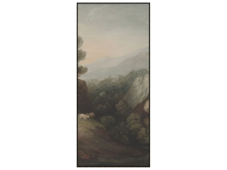 Quiet Walk Way 2 Canvas Wall Art with Warm Silver Floater Frame