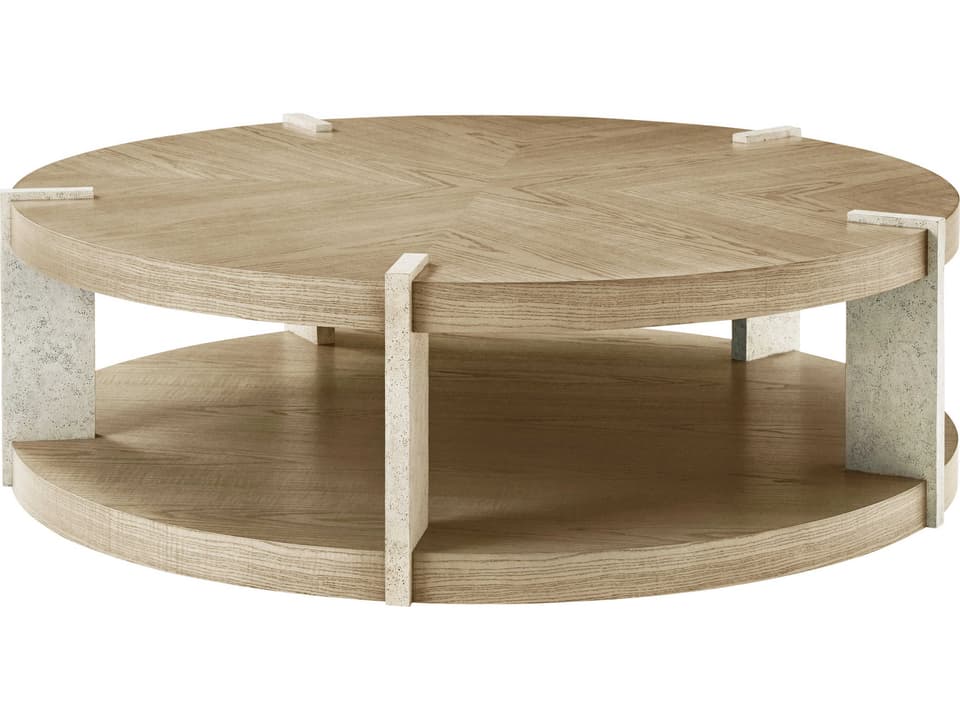 Catalina Round Cocktail Table in Dune and Mineral