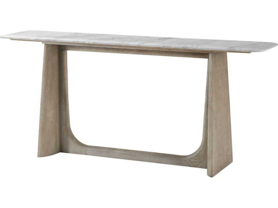 Repose Console Table in Grey Oak with Marble Top