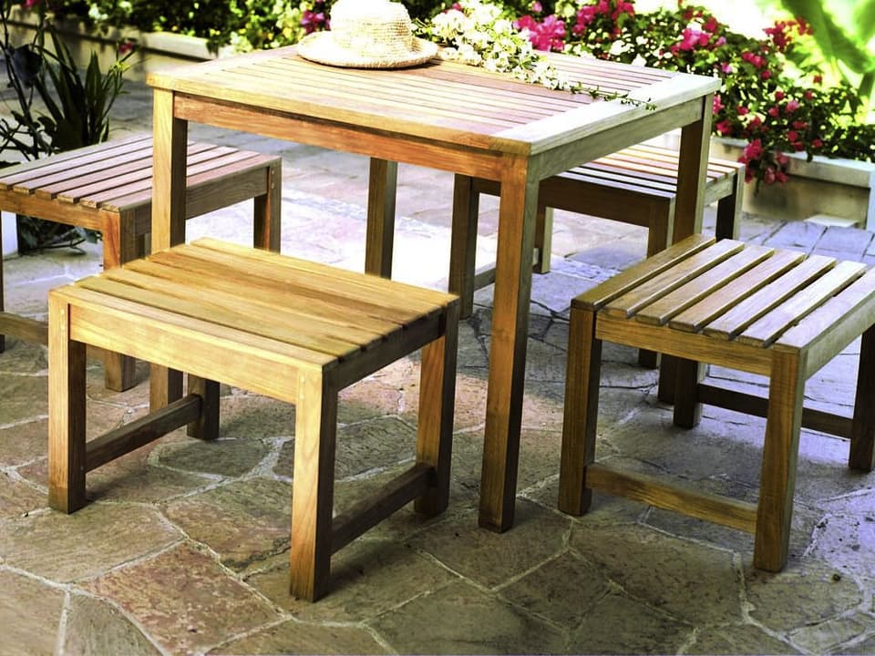 Charleston Natural Teak Patio Dining Set