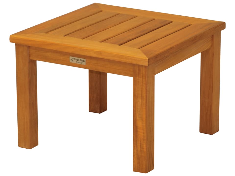 Newport 20-Inch Square Low Teak Side Table in Natural