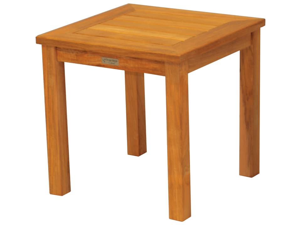 Newport Square Tall Outdoor Side Table in Natural Teak