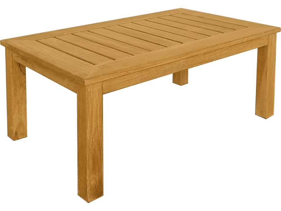 Newport 40 Inch Rectangular Teak Coffee Table in Natural