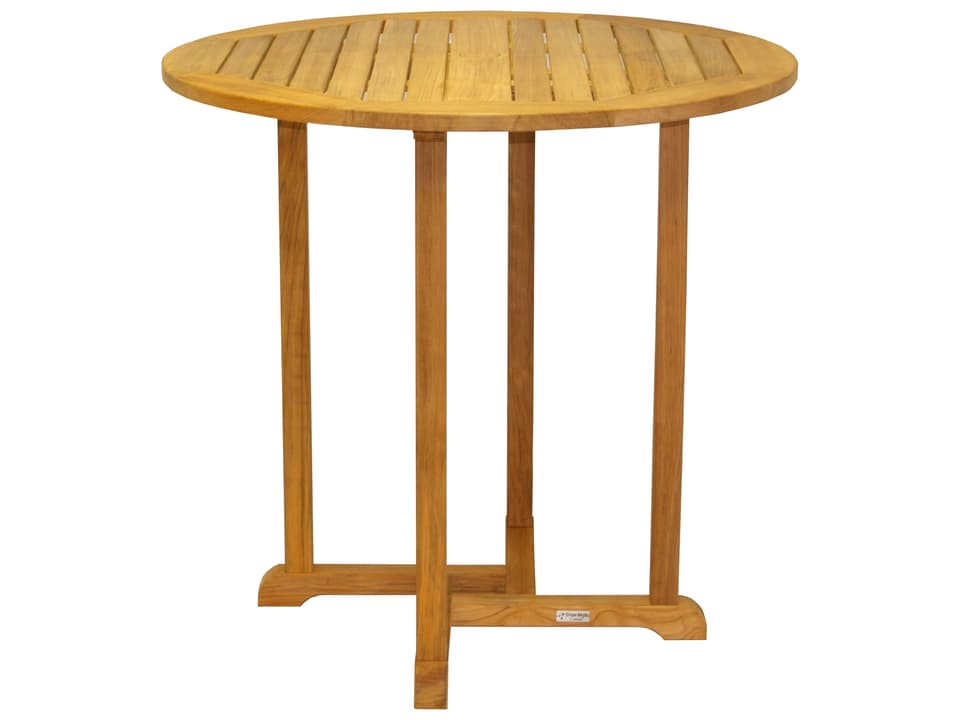 Oxford 42-Inch Round Teak Outdoor Bar Table