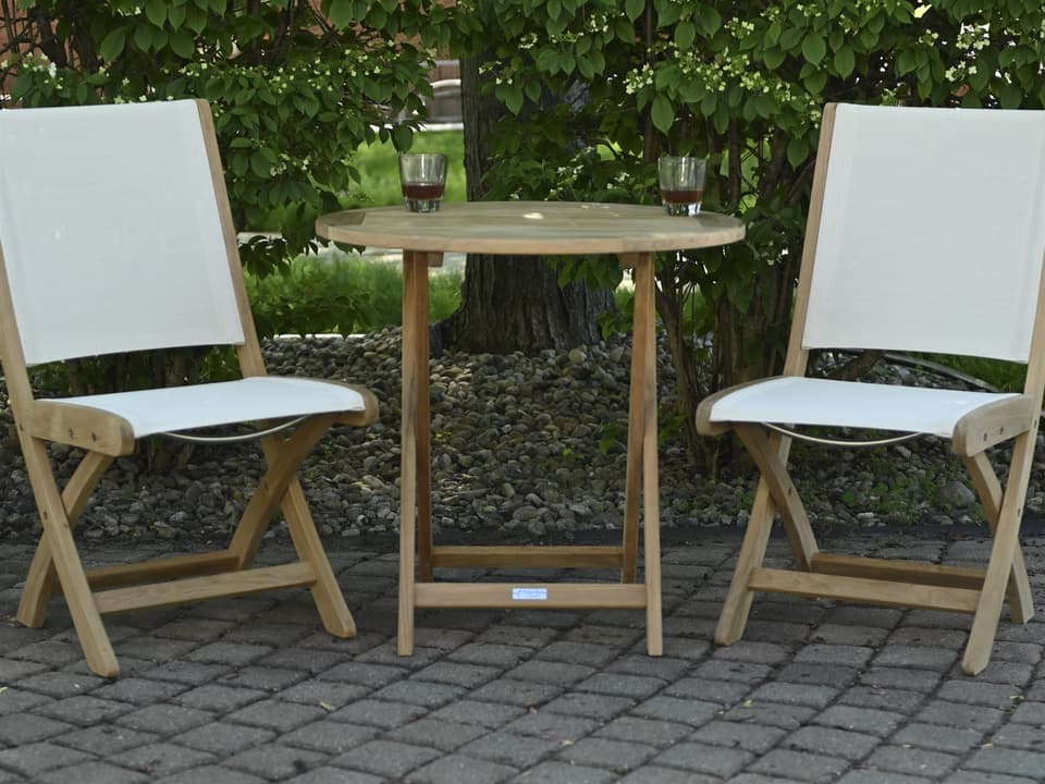 Riviera Sling Natural Teak Bistro Set