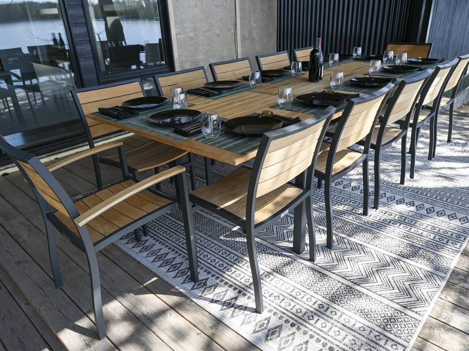 SoHo Aluminum Teak Patio Dining Set
