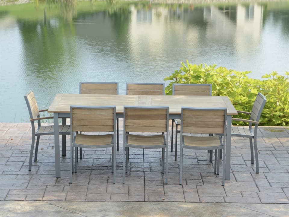 SoHo Aluminum Teak Outdoor Patio Dining Set