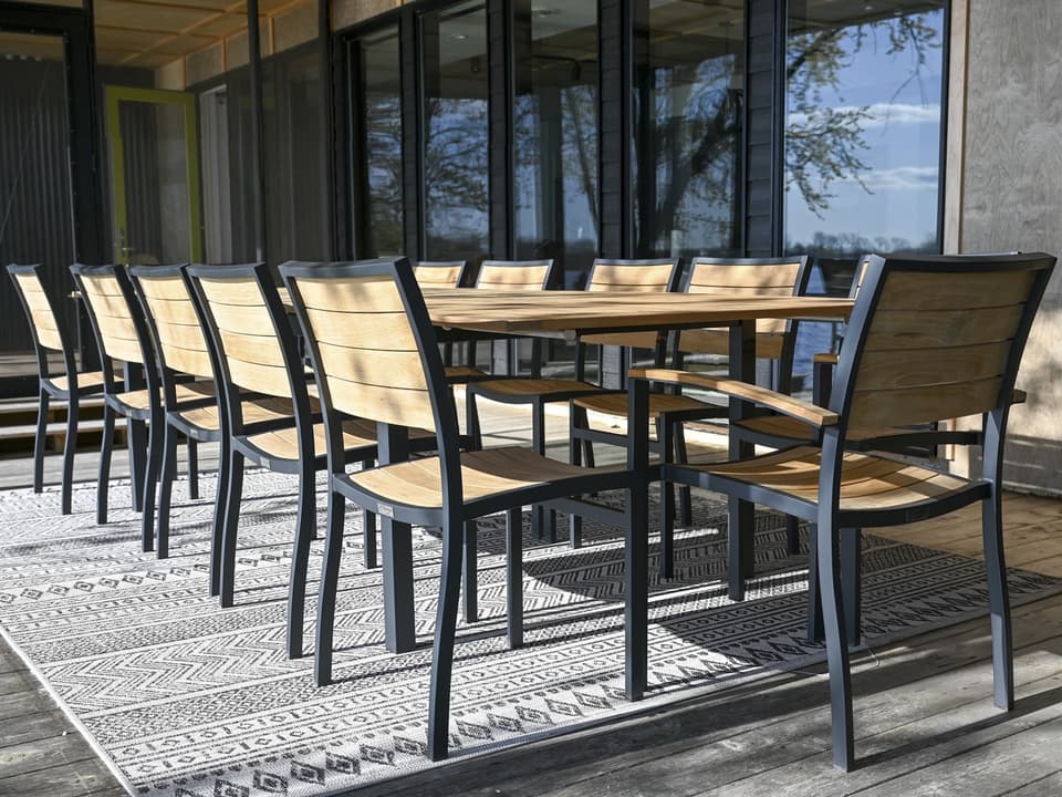 SoHo Aluminum Teak Patio Dining Set
