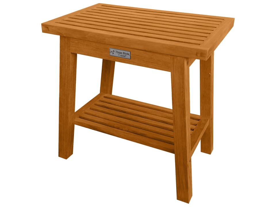 Teak Shower Stool in Natural