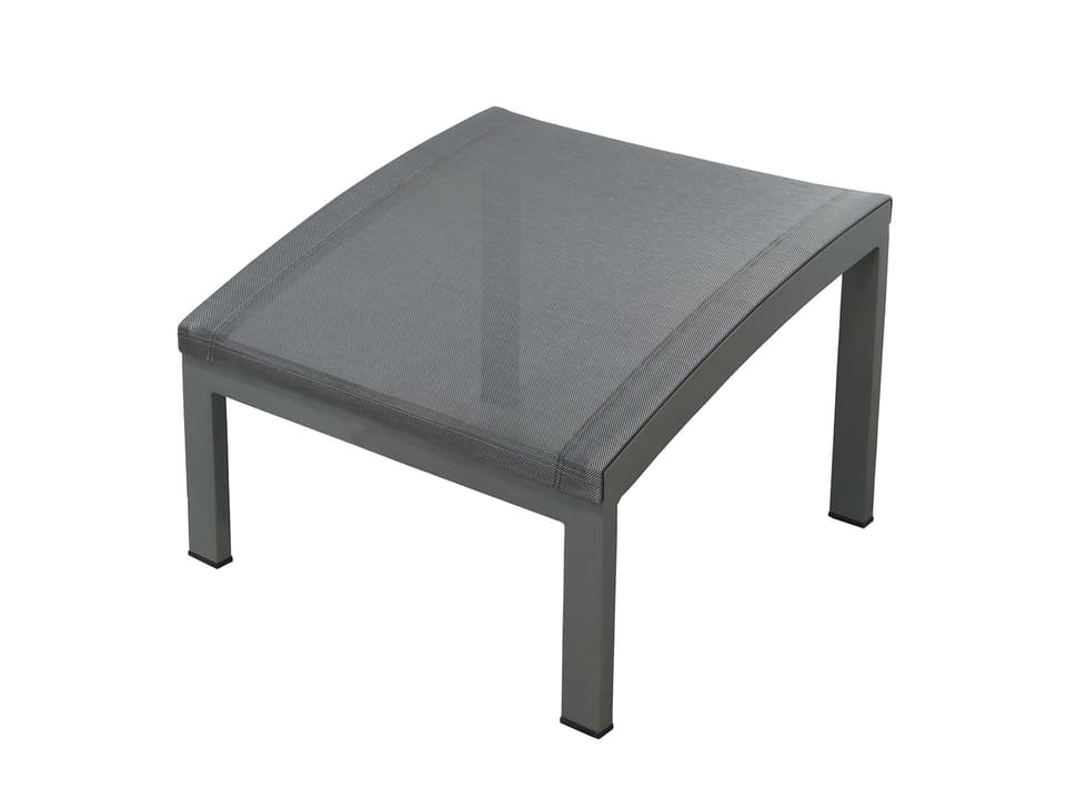 Tribeca Aluminum Sling Ottoman with Teak Accents