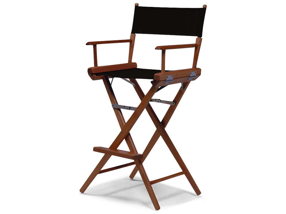 Director Outdoor Chairs Wood Sling Bar Height Stool