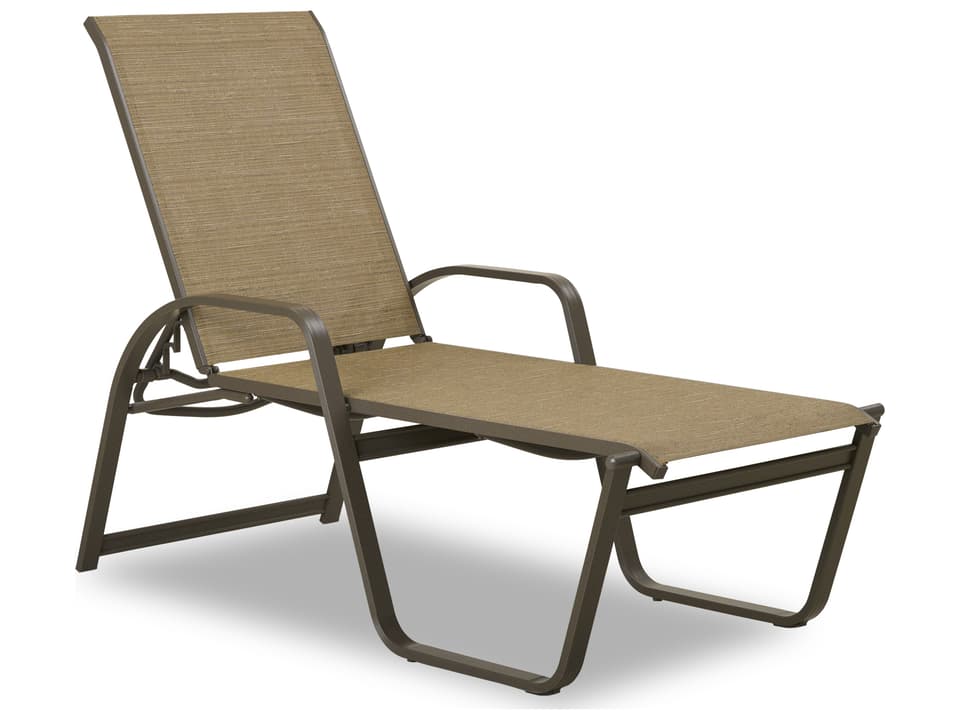 Aruba Ii Sling Aluminum High Bed Lay-flat Stackable Outdoor Chaise Lounge