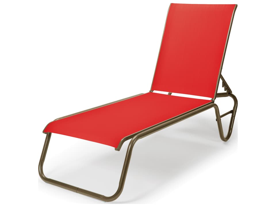 Gardenella Sling Aluminum Four Position Lay-flat Stackable Outdoor Chaise Lounge