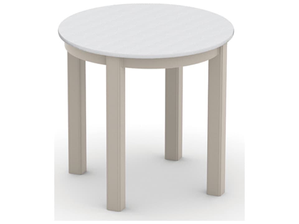 Origins Round Outdoor End Table in Powder-Coated Aluminum