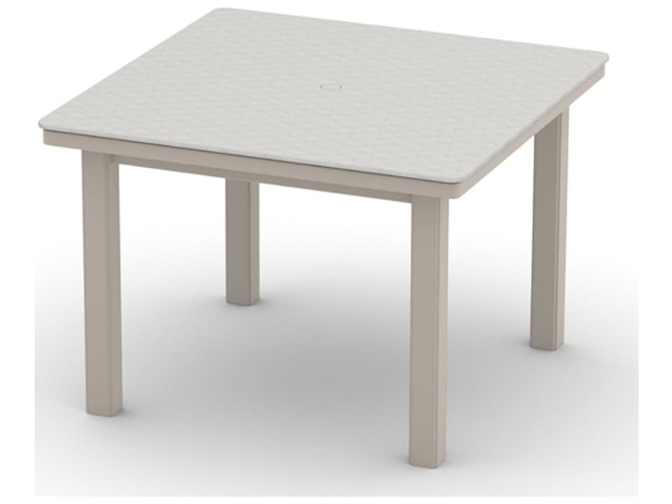 Origins Marine Grade Polymer Square Outdoor Dining Table with Umbrella Hole