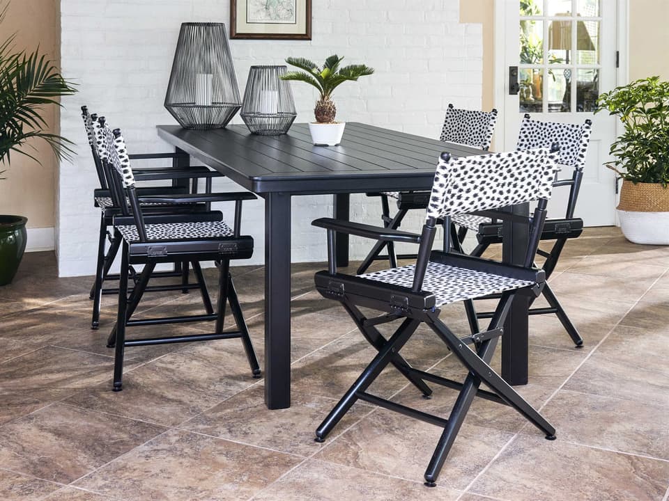 Director Chairs Wood Outdoor Patio Dining Set