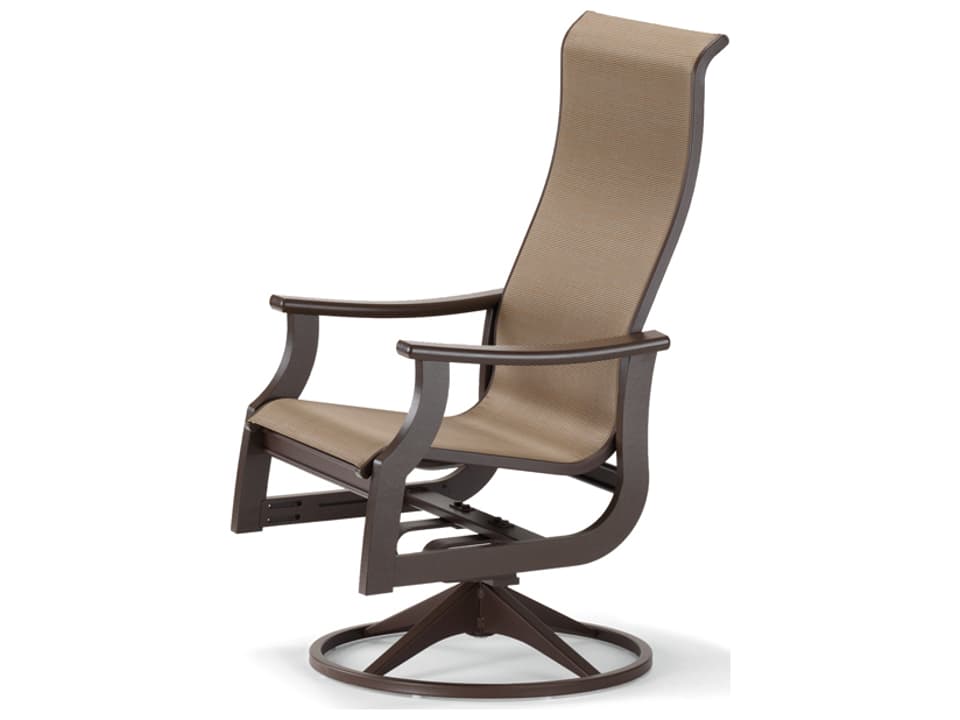 St. Catherine Marine Grade Polymer Sling Swivel Rocker Dining Arm Chair