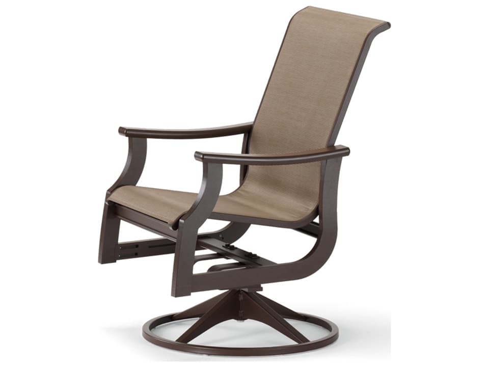 St Catherine Marine Grade Polymer Sling Swivel Rocker Dining Arm Chair