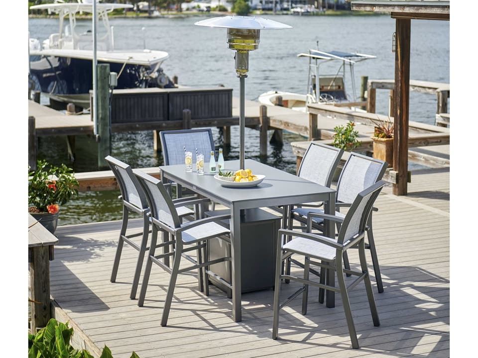 Telescope Casual Kendall Sling Aluminum Stackable Bar Height Patio
