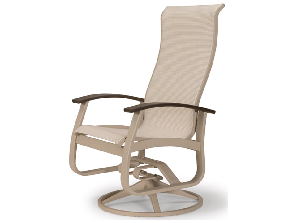 Belle Isle Sling Supreme Swivel Rocker Dining Arm Chair with MGP Arms