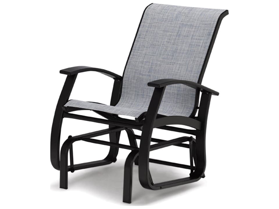 Belle Isle Sling Glider Lounge Chair in Powder Coated Aluminum and Marine Grade Polymer