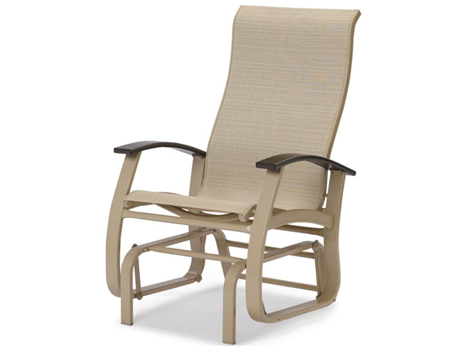 Belle Isle Sling Single Seat Glider in Aluminum and Polymer Accents