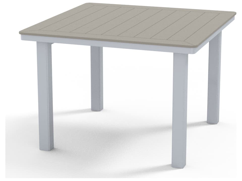 Marine Grade Polymer Square Patio Dining Table with Umbrella Hole