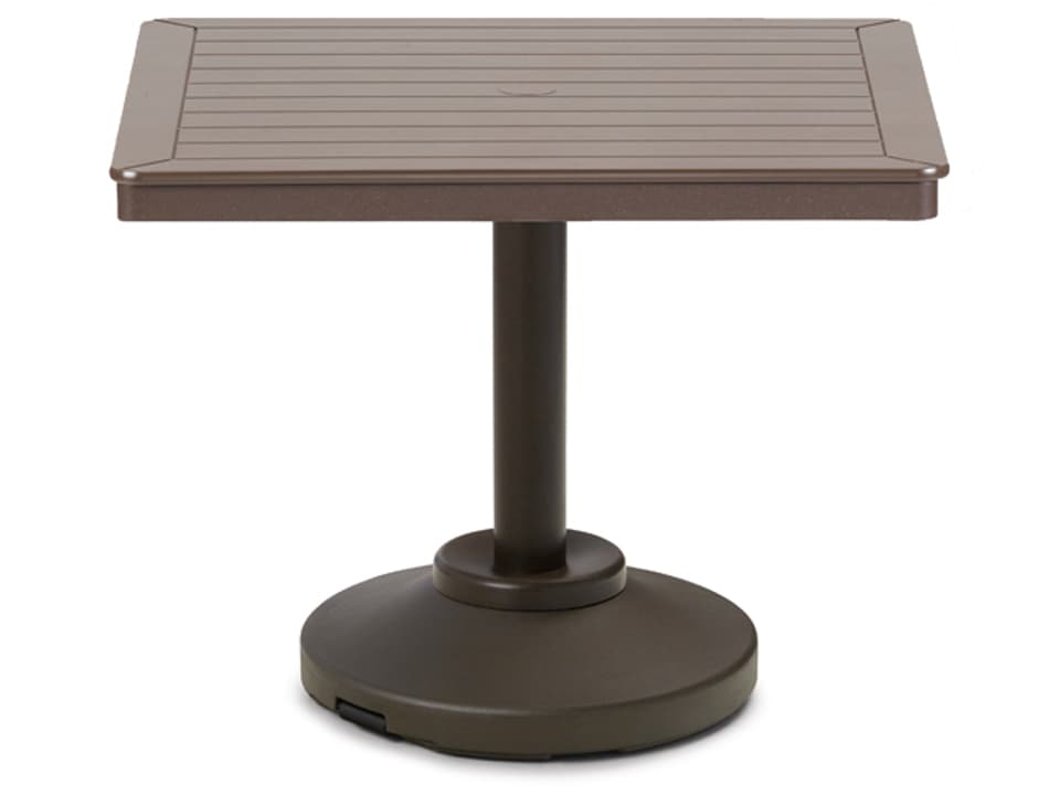 Marine Grade Polymer Square Outdoor Dining Table with Umbrella Hole