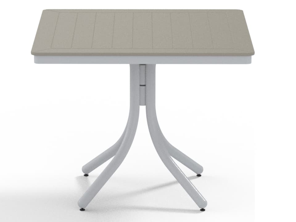 Marine Grade Polymer Square Outdoor Patio Dining Table with Umbrella Hole