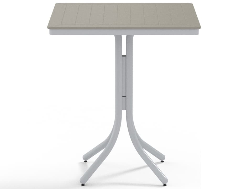 Marine Grade Polymer Square Outdoor Patio Bar Height Table with Umbrella Hole